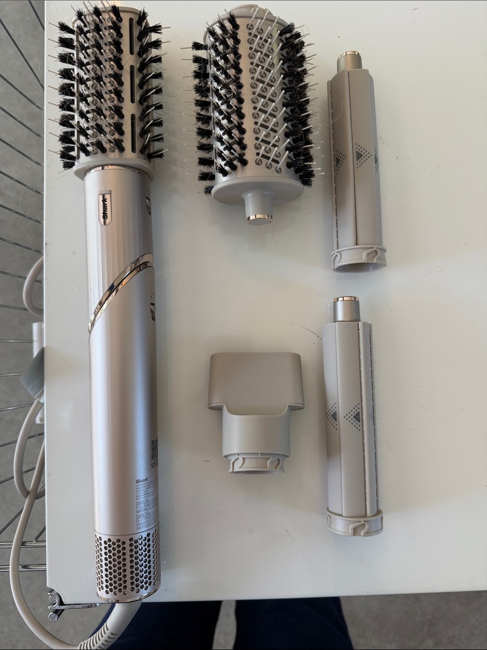 Silver Hot Air Round Brush Styling Set — Women’s Multi-Attachment Dryer Brush